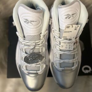 Reebok Question Mid Hommes Basketball shoes White/Silver Metallic